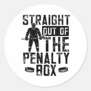 Ice Hockey Funny Penalty Box Classic Round Sticker