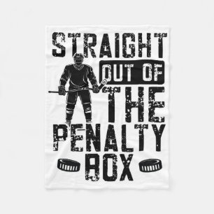 Ice Hockey Funny Penalty Box  Fleece Blanket
