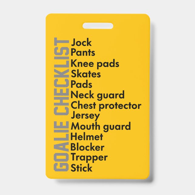 Ice Hockey Gear Checklist Badge (Front)