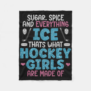 Ice Hockey Girls Field Hockey Women Saying Comfort Fleece Blanket