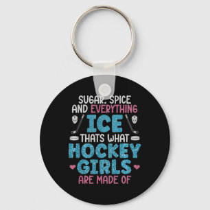 Ice Hockey Girls Field Hockey Women Saying Comfort Keychain