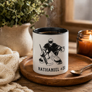 Ice Hockey Goal Keeper Monogram  Mug