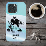 Ice Hockey Goal Keeper Signature iPhone 13 Pro Case<br><div class="desc">This ice hockey themed iPhone case is perfect for your high school or college athlete! Personalize it with your desired player's name and number and give as a unique and memorable gift.</div>