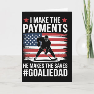 Ice Hockey Goalie Dad And Father Card