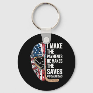 Ice Hockey Goalie Dad Keychain