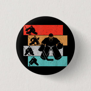 Ice Hockey Goalie Hockey Player 1 Inch Round Button