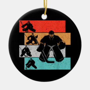 Ice Hockey Goalie Hockey Player Ceramic Ornament