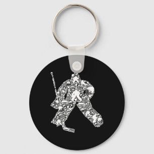 Ice Hockey Goalie Hockey Player Men Kids Boys Yout Keychain