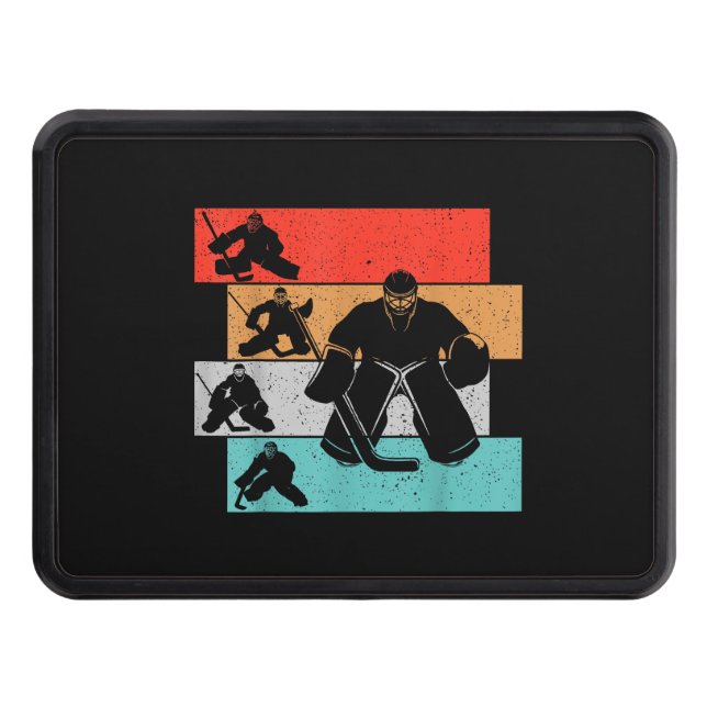 Ice Hockey Goalie Hockey Player Trailer Hitch Cover (Front)