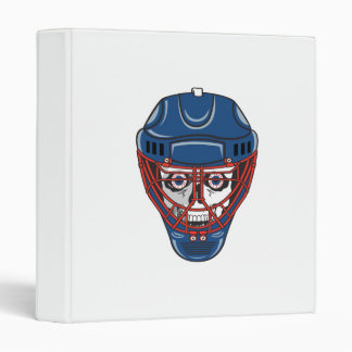 ice hockey goalie mask skull design binder