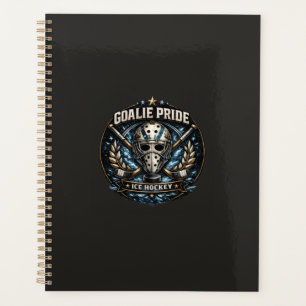 Ice Hockey Goalie Mask Vintage Sports Puck Design Planner