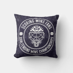 Ice Hockey Goalie Name & Number Throw Pillow