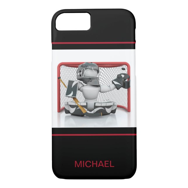 Ice Hockey Goalie Personalized Name | Sport Case-Mate iPhone Case (Back)