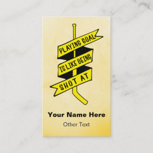 Ice Hockey Goalie Quote Business Cards Template