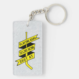 Ice Hockey Goalie Quote Keychain
