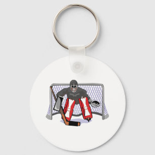 ice hockey goalie realistic vector illustration keychain