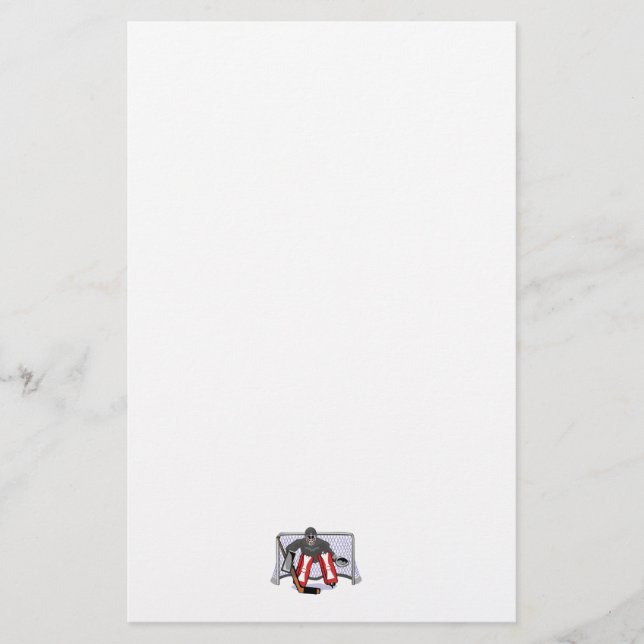 ice hockey goalie realistic vector illustration stationery (Front)