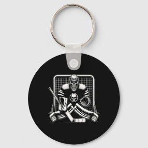Ice Hockey Goalie Skeleton Youth Halloween Costume Keychain