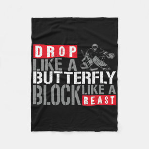 Ice Hockey Goalie Vintage Goalkeeper Drop Like A B Fleece Blanket