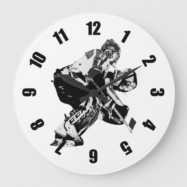 Ice Hockey Goalie - Winter Sports Large Clock (Front)