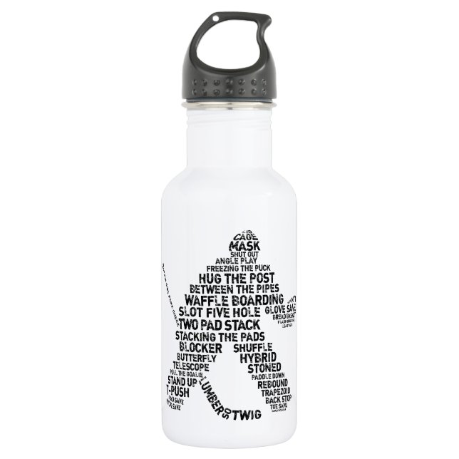 Ice Hockey Goalie Word Art 532 Ml Water Bottle (Front)