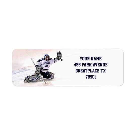 Ice Hockey Goalkeeper With Your Name Drawing Return Address Label