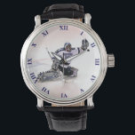 Ice Hockey Goalkeeper With Your Name Drawing Watch<br><div class="desc">Ice Hockey Goalkeeper With Your Name Drawing in blue,  grey and white. You can fully customize it with you name,  team name and number. Perfect for ice hockey player or just hockey fans</div>