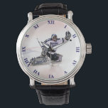 Ice Hockey Goalkeeper With Your Name Drawing Watch<br><div class="desc">Ice Hockey Goalkeeper With Your Name Drawing in blue,  grey and white. You can fully customize it with you name,  team name and number. Perfect for ice hockey player or just hockey fans</div>