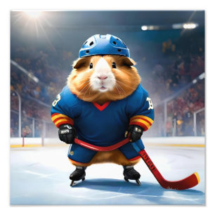 Ice Hockey Guinea Pig,  Photo Print