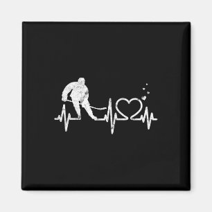 Ice Hockey Heart Valentines Heartbeat Boys Girl Go Magnet