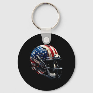Ice Hockey Helmet Us Patriotic American Flag Men Keychain