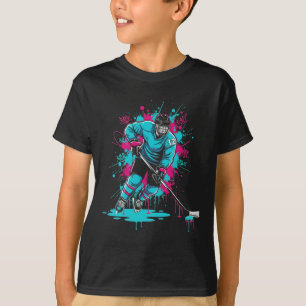 Ice Hockey Ice Cream Drip Number 12 12th Birthday T-Shirt