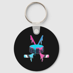 Ice Hockey Ice Cream Drip Sprinkles Ice Hockey Pla Keychain