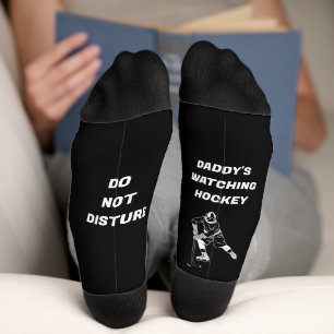 Ice Hockey Illustration & Fun Text  Socks