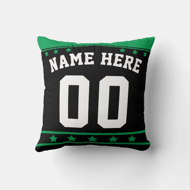 Ice Hockey Jersey Name & Number Template Pillow (Back)