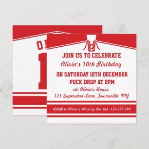 Ice Hockey Jersey Themed Party Invites Template