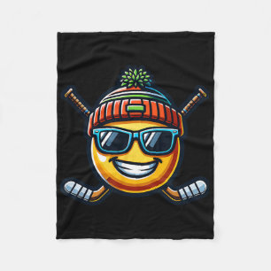 Ice Hockey Lemon Cool Sport Fun Sticks Fleece Blanket