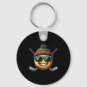 Ice Hockey Lemon Cool Sport Fun Sticks Keychain