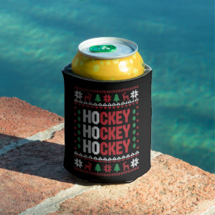 Ice Hockey Lover Christmas Santa Funny Sports Team Can Cooler