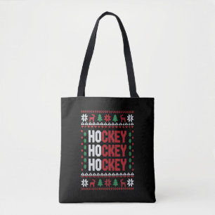 Ice Hockey Lover Christmas Santa Funny Sports Team Tote Bag