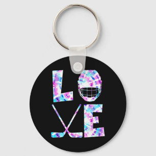 Ice Hockey Lover Gift Co. Love Ice Hockey Girls Wo Keychain