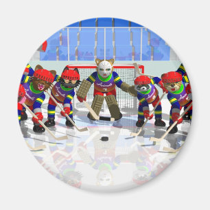 Ice hockey magnet