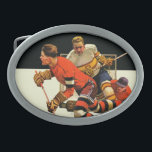 Ice Hockey Match Belt Buckle<br><div class="desc">Artist: Maurice Bower | Professional ice hockey game</div>