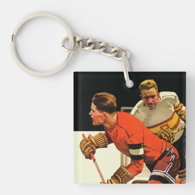 Ice Hockey Match Keychain (Front)