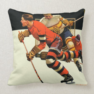 Ice Hockey Match Throw Pillow