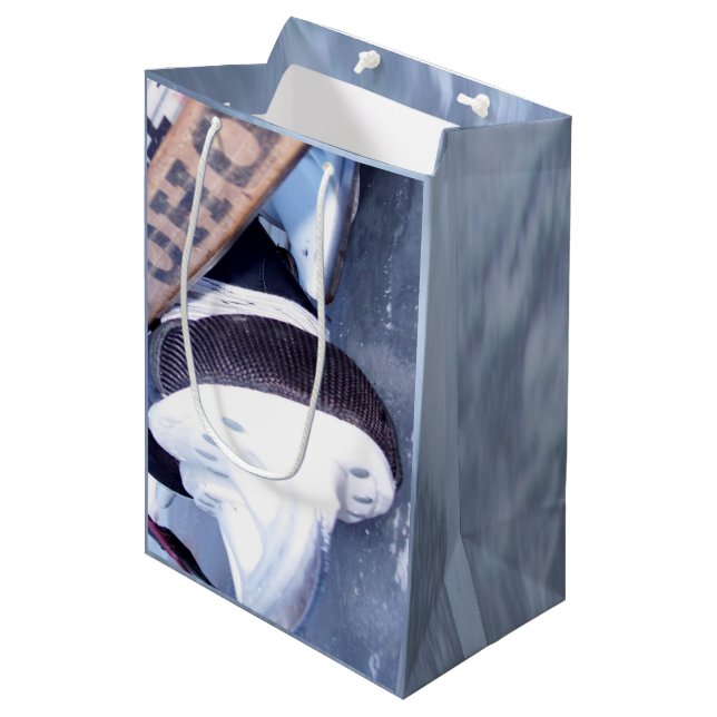 Ice Hockey Medium Gift Bag (Front Angled)
