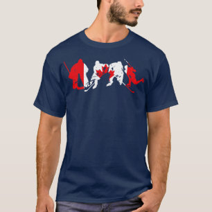 Ice Hockey Men Canada Flag Hockey T-Shirt