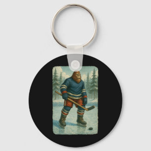 Ice Hockey Men Ice Hockey Teen Boys Distressed Keychain