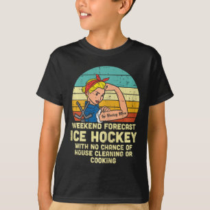 Ice Hockey Mom Weekend Forecast Funny Sport Mommy  T-Shirt