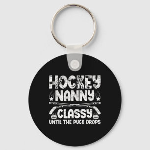 Ice Hockey Nanny Grandma Funny Nanny Of A Hockey P Keychain